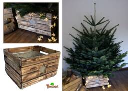 Rustic Christmas Tree Stand Old Fruit Crate Christmas Tree Stand Made Of Wood Decoration Vintage Wooden Box Holder Gift