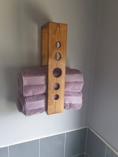 Nereid - Rustic Bath Towel Storage Shelf, Rack, Bathroom, Holder, Ladder. Toilet Roll Holder - image 1