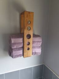 Nereid - Rustic Bath Towel Storage Shelf, Rack, Bathroom, Holder, Ladder. Toilet Roll Holder - thumbnail 1