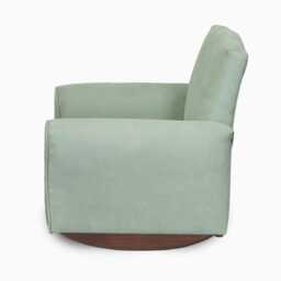 Personalized Child's Upholstered Rocking Chair/Kids - Seafoam Green Suede - thumbnail 3