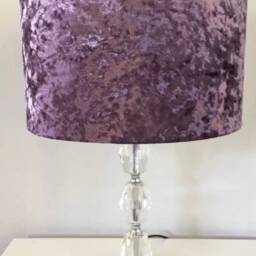 Handmade Lampshade in A Beautiful Lilac/Lavender Velvet Fabric, Various Sizes Available, Ceiling Or Table Floor Lamp Options - thumbnail 2