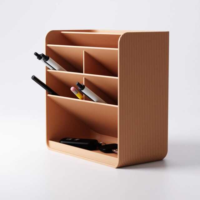 Tiered Pen Holder - Wide Desk Organiser 3 Section Tray - image 1