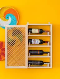 Nostalgia 4 Tier Beverages Cabinet, Floating Wine Bottle Holds, Wall Hanging Cupboard, Whiskey Organizer Rack, Bar Cabinet For New Home - thumbnail 1