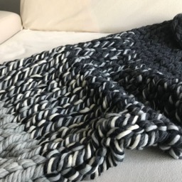 Chunky Knit Throw Super Chunky Blanket Arm Merino Wool Giant Beige Brown - thumbnail 2