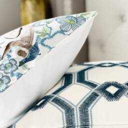 Monkey Embroidered Pillow Cover , Chinoiserie Style Throw - thumbnail 2