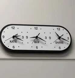 Personalized Three Time Zone Clock Family & Friends Name Sign - thumbnail 2