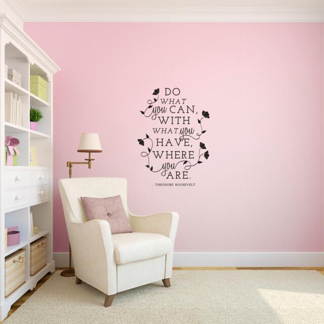 Theodore Roosevelt Quote Wall Decal - Inspirational Vinyl Art Sticker - image 1