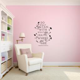 Theodore Roosevelt Quote Wall Decal - Inspirational Vinyl Art Sticker - thumbnail 1