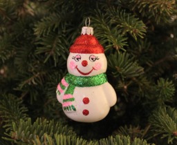 Snowman Christmas Ornament, Blown Glass Figurines, Hand Painted Classic Ornaments, Festive Fancy Tree Decorations, Unique Style - thumbnail 1