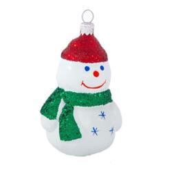 Snowman Christmas Ornament, Blown Glass Figurines, Hand Painted Classic Ornaments, Festive Fancy Tree Decorations, Unique Style - thumbnail 2