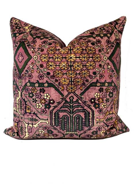 High End Luxury Designer Velvet Boho/Geometrical Red & Gold Handmade Cushion Cover Interior Decorative - image 1