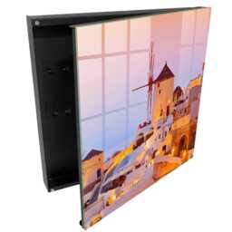 Greek Island Wall Mounted Key Cabinet, White Box For Wall, Photographic Landscapes, Lovers Of Mediterranean Climates - thumbnail 1