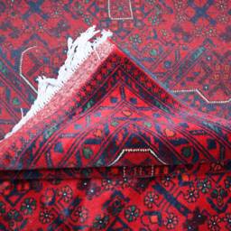 Red Bukhara Rug, 10x13 Ft 300x400 cm Afghan Hand Knotted Veg Dyes Wool Rug, Khal Mohammadi Turkmen Oriental Area Rug Living Room Carpet - thumbnail 4