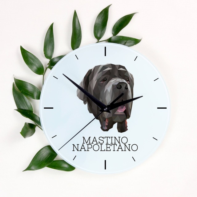 A Clock With A Neapolitan Mastiff Dog. New Collection The Geometric Dog - image 1