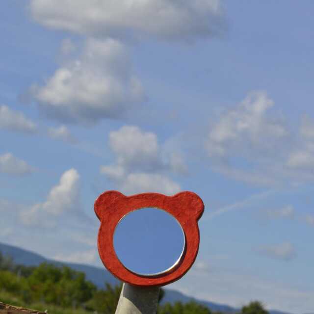 Bear Head Mirror, Small Wall Mirror, Bear Lover Gift, Head Decor, Round Gift For Him, Bears - image 1
