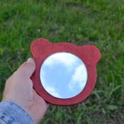Bear Head Mirror, Small Wall Mirror, Bear Lover Gift, Head Decor, Round Gift For Him, Bears - thumbnail 2