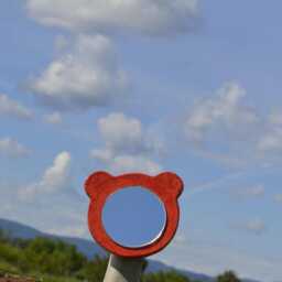 Bear Head Mirror, Small Wall Mirror, Bear Lover Gift, Head Decor, Round Gift For Him, Bears - thumbnail 1