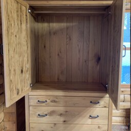 Rustic White Oak Three Drawer Wardrobe - thumbnail 2