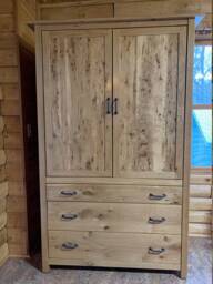 Rustic White Oak Three Drawer Wardrobe