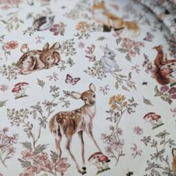 Woodland Crib Sheet Changing Pad Cover Forest Animals Nursery Bedding -Fits Standard, Mini Nestig Cloud Wave Cotton Fawn Fox Owl - thumbnail 3