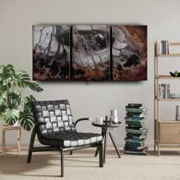 Extra Large Brown Abstract Painting Original Oil & Acrylic Artwork - thumbnail 2