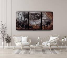 Extra Large Brown Abstract Painting Original Oil & Acrylic Artwork - thumbnail 1