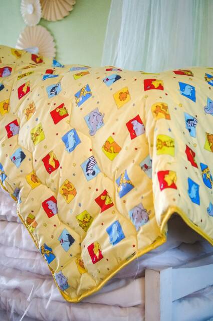 Yellow Quilt Baby Blanket Wool & Cotton Stroller Blanket - 55.1 X 39.4 Inch - image 1