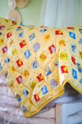 Yellow Quilt Baby Blanket Wool & Cotton Stroller Blanket - 55.1 X 39.4 Inch