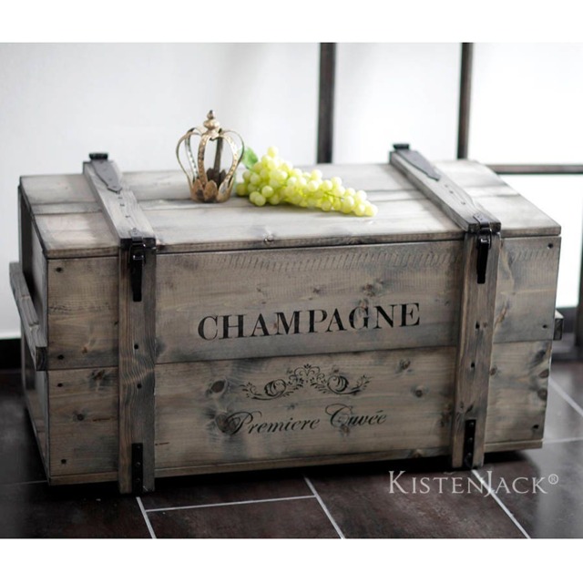 "Chest, Wooden Box, Freight Crate, Bench, Coffee Table ""Champagne" - image 1