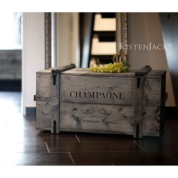 "Chest, Wooden Box, Freight Crate, Bench, Coffee Table ""Champagne" - thumbnail 3