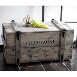 "Chest, Wooden Box, Freight Crate, Bench, Coffee Table ""Champagne" - thumbnail 1