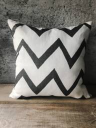 Linen Throw Pillow Covers in White & Gray Pattern/Thick Linen Cushion Cases/Linen Decorative Case - thumbnail 1