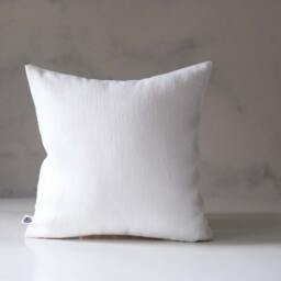 White Linen Throw Pillow Cover Handmade Home Decor - thumbnail 2
