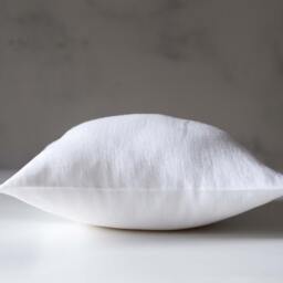 White Linen Throw Pillow Cover Handmade Home Decor - thumbnail 3