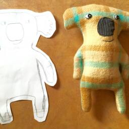 Koala Soft Toy, Vintage Blanket Fabric Animal Plushie, Australian Souvenir, Koala, Wildlife Animal, Baby Present, Birthday Gift - thumbnail 2