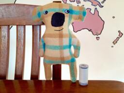 Koala Soft Toy, Vintage Blanket Fabric Animal Plushie, Australian Souvenir, Koala, Wildlife Animal, Baby Present, Birthday Gift - thumbnail 1