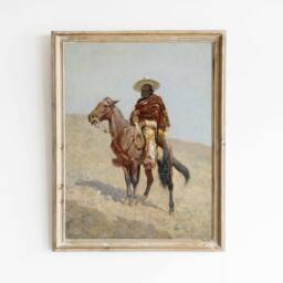 Mexican Vaquero - Western Art Print Oil Painting Of Horse & Rider in Desert Physical Shipped Sizes 5x7 8x10 9x12 18x24 - thumbnail 2