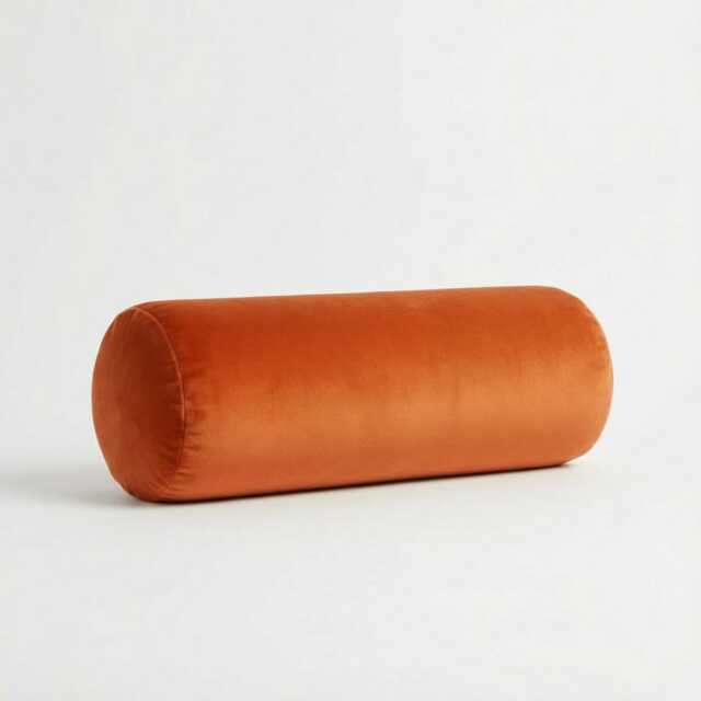 Plush Velvet Bolster Pillow Soft Hollow Fibre Roll Cushion - image 1