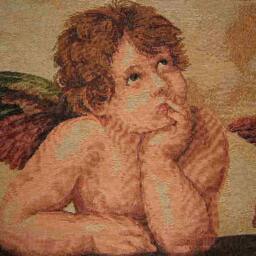 Raffael Cherubs Oblong Tapestry Cushion Pillow Cover - thumbnail 2