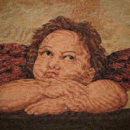 Raffael Cherubs Oblong Tapestry Cushion Pillow Cover - thumbnail 3