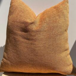 Orange Linen Pillow Cover, Mandarin Decorative Pillow, Handmade Pillowcase - thumbnail 3
