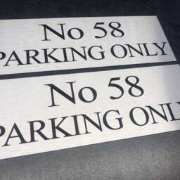 Brushed Silver Parking Sign Personalised X 3 Sizes Aluminium Strong Double Sided Sticky Pads Easy To Fit - thumbnail 3