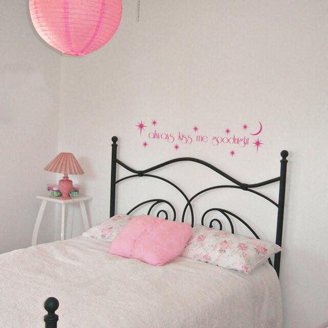 Always Kiss Me Goodnight Art Deco Nuevo Quote - Wall Decal Custom Vinyl Stickers - image 1