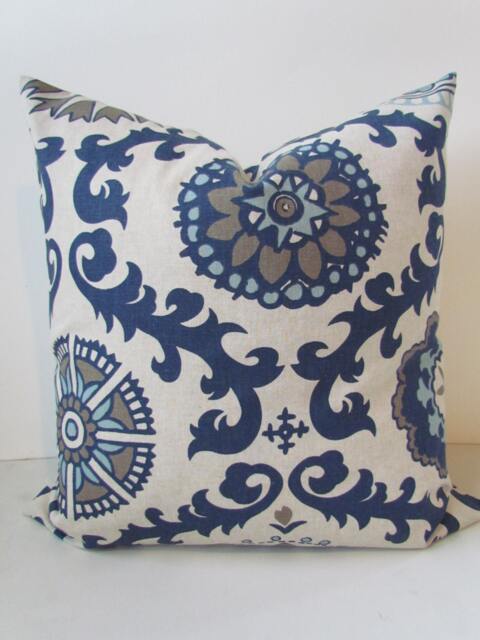Sale Navy Pillows Navy Blue Throw Pillow Covers Dark Tan Decorative Pillows 18 20x20 All Sizes Home Clearance - image 1