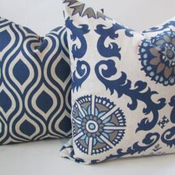 Sale Navy Pillows Navy Blue Throw Pillow Covers Dark Tan Decorative Pillows 18 20x20 All Sizes Home Clearance - thumbnail 3