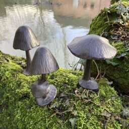 Set Of 3 Cast Iron Mini Toadstools -Fairy/Garden Ornaments - thumbnail 4