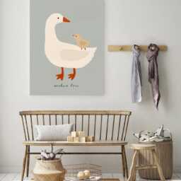 Cute Goose Nursery Print, Baby Art Unicorn Art, Whimsical Animal Girl's Room Decor, Kids Art Print, Love Quote - thumbnail 2