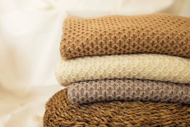 Alpaca Wool Baby Blanket, Christening Gift Shower Present, Knitted Neutral Gender, Newborn Plaid Handmade - image 1