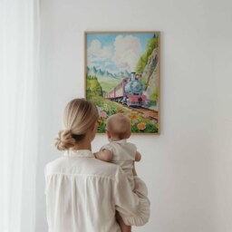 Train Print, Wall Art, Steam Poster, Boys & Girls Room Kids Decor, Playroom Decor - thumbnail 2