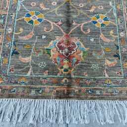 Handmade Wool Runner Rug Traditional Afghan Chobi Design, 8x2.6 Ft - thumbnail 2